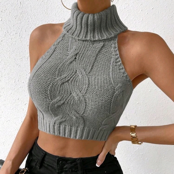 Turtle neck sweater crop top - Picture 2 of 4